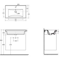 Умывальник Керамин Тобаго 70 ФС (мебельный, белый)