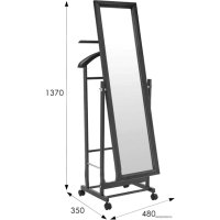 Стойка для одежды Мебелик с зеркалом на колесах В 24Н (венге)
