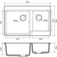 Кухонная мойка GranFest GF-LV-780K (черный)