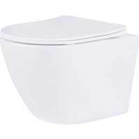 Унитаз подвесной Roxen Antares в комплекте с инсталляцией Asten Readle Zentralmodul AR0601-185W с белой кнопкой