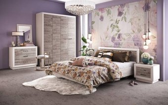 Комплект мебели для спальни КМК Мебель Эстель 0912 (сосна натуральная/белая/MDP19 дуб полярный)