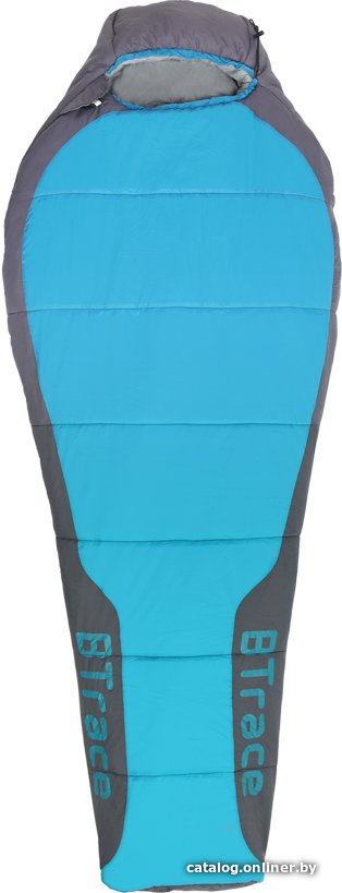 Спальный мешок BTrace Snug L (левая молния, серый/синий)