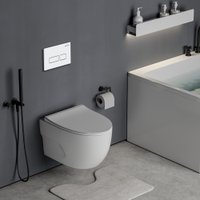 Унитаз подвесной Roxen Porto в комплекте с инсталляцией StounFix Dual Fresh 6 в 1 576390 (кнопка: белый глянец)
