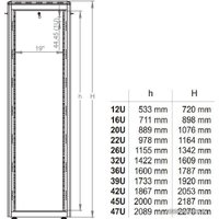 Шкаф телекоммуникационный Lande DYNAmic LN-FS42U6080-BL-BAAA-F-E 19" 42U