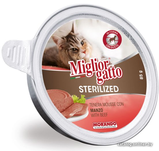 Консервированный корм для кошек MigliorGatto Sterilized Beef 85 г