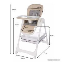 Высокий стульчик Martin Noir Tody Lux (pale biege) 0+