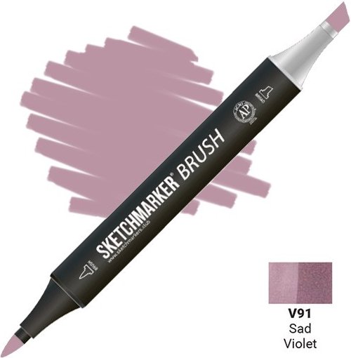 

Маркер художественный Sketchmarker Brush Двусторонний V91 SMB-V91 (тусклый фиолетовый)