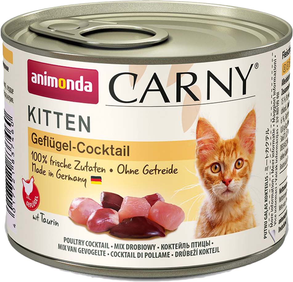 

Консервированный корм для кошек Animonda Carny Kitten коктейль из мяса домашней птицы 200 г
