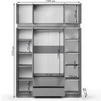 Шкаф распашной Soma ШК-4 160-235 (серый)