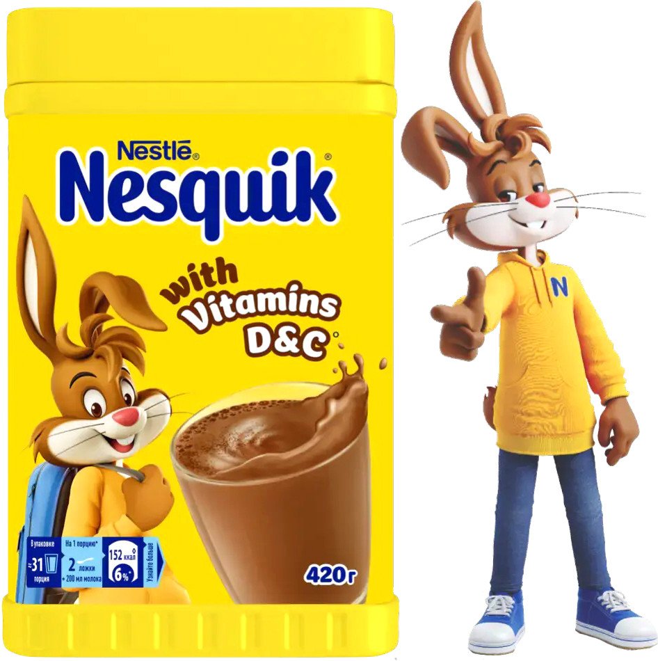 Какао растворимое Nesquik обогащенный витаминами C&D в банке 420 г