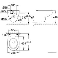 Унитаз подвесной Grohe Bau 39427000 (без сиденья)