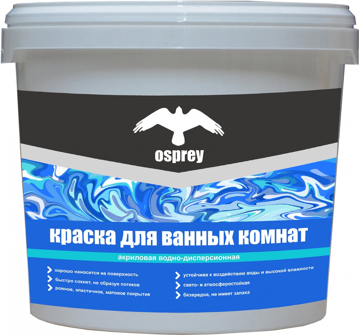 Краска Osprey ВД-АК-201 для ванных комнат 7 кг (белый)