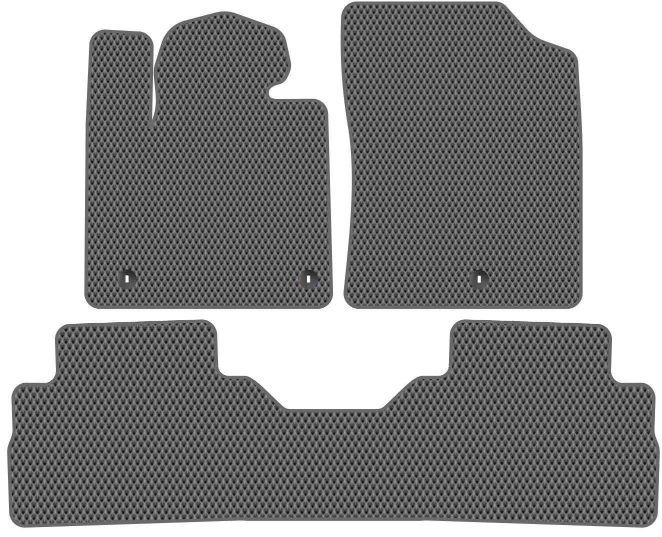 

Комплект ковриков для авто Alicosta Hyundai Santa Fe IV (suv 5 мест / TM) 2021 - Н.В. задний цельный (серый, ромб)