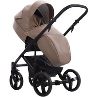 Универсальная коляска BEBETTO Magnum Light SE Pro (2 в 1, 05 темно-бежевая кожа/черная рама)
