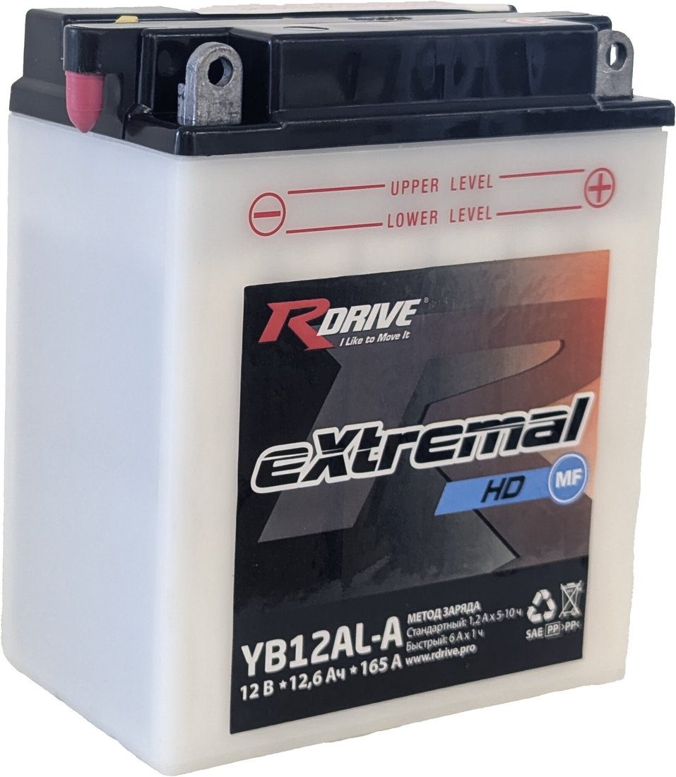 

Мотоциклетный аккумулятор RDrive eXtremal HD YB12AL-A (12 А·ч)