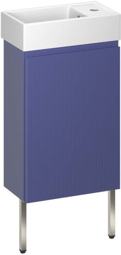 Wellsee Тумба под умывальник 3 в 1 WC Area 221804003 (тумба/матовый синий, раковина/глянцевый белый, ножки/нержавеющая сталь)