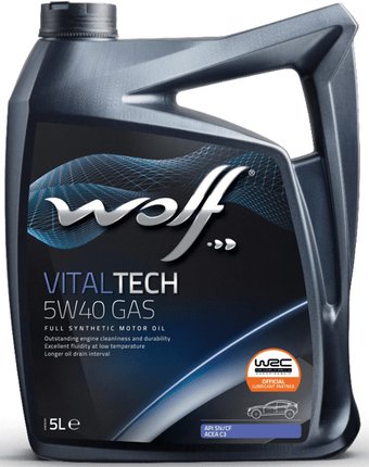 Моторное масло Wolf VitalTech 5W-40 GAS 5л
