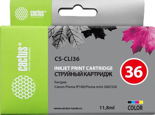 

Картридж CACTUS CS-CLI36 (аналог Canon CLI-36)