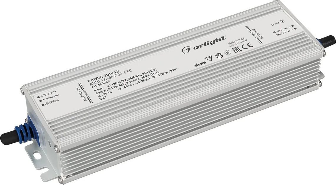 

Блок питания Arlight ARPJ-LG-566700-PFC (240W. 25-56V. 3.5-6.7A) 043363
