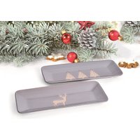 Набор десертных тарелок Arya Christmas Siberia 8680943243072 (2шт, серый)