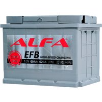 Автомобильный аккумулятор ALFA EFB 60 R (60 А·ч)