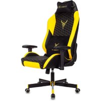 Игровое (геймерское) кресло Бюрократ Knight Neon (черный/желтый экокожа)