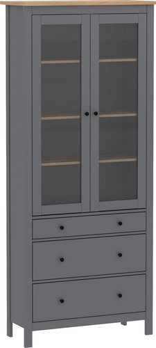 Шкаф-витрина Mio Tesoro Сага 90 2.08.07.130.15 (серый/ясень)