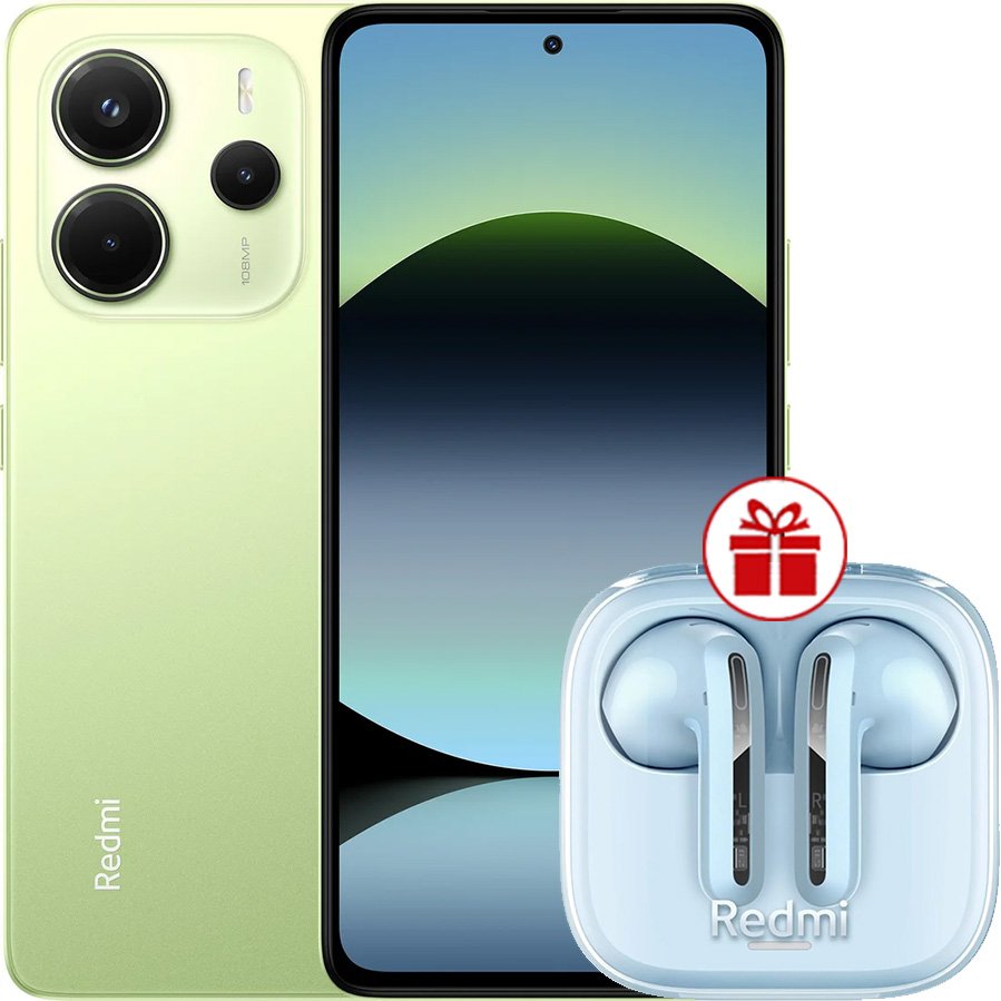 

Телефон Xiaomi Redmi Note 14 8GB/256GB международная версия (зеленый) + наушники Xiaomi Redmi Buds 6 Active (голубой) по акции
