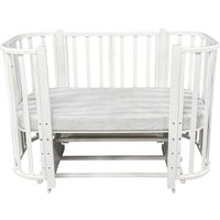 Классическая детская кроватка Антел Esenia поперечный маятник + колеса (белый/белый)