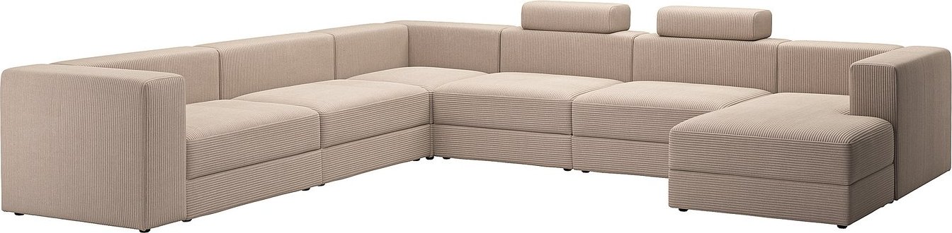 П-образный диван Ikea Jattebo правый с подголовниками/самласа серо-бежевый s69510612