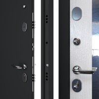 Металлическая дверь Guard С зеркалом 96х205 (правая, графитбьянко)