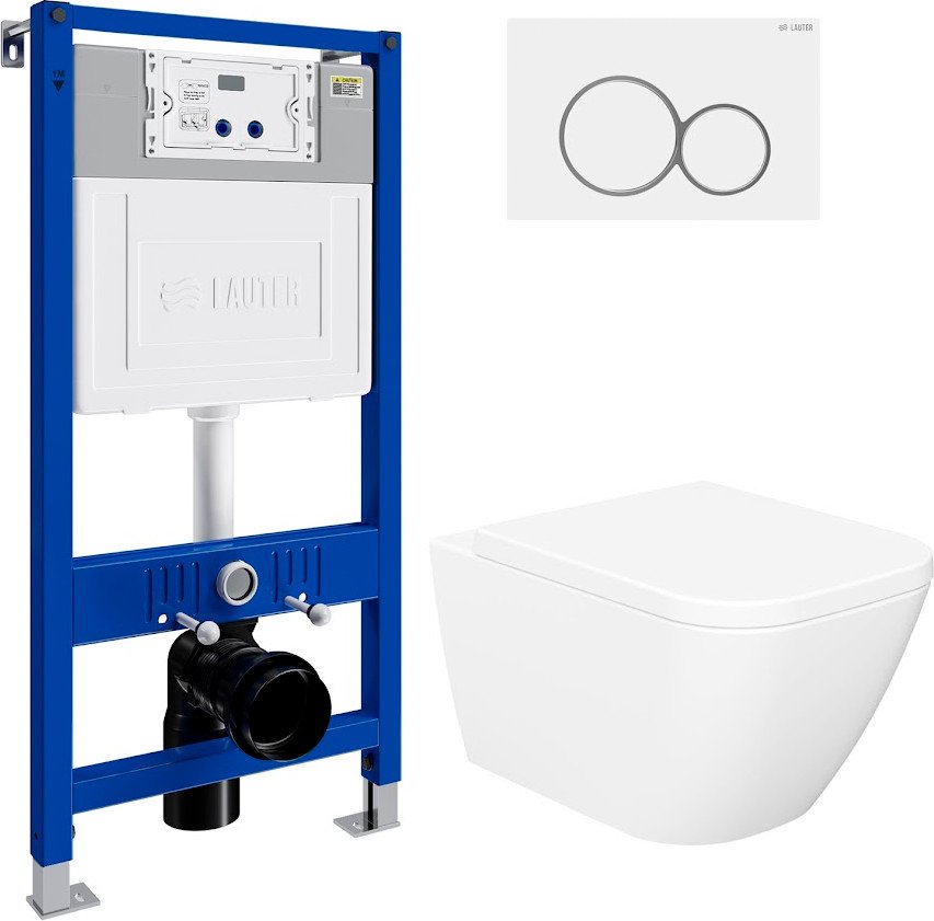 

Унитаз подвесной Lauter Nuremberg 21811 + 21901001 (белый, с кнопкой смыва 219702E белый)