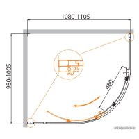 Душевой уголок Cezares MOLVENO-RH-1-110/100-C-Cr-IV