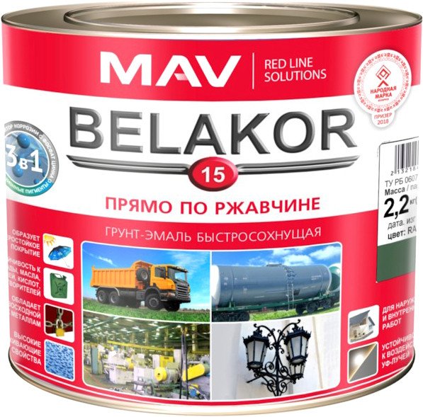 

Грунт-эмаль MAV Belakor-15 Ral 6003 2.4 л (защитный матовый)