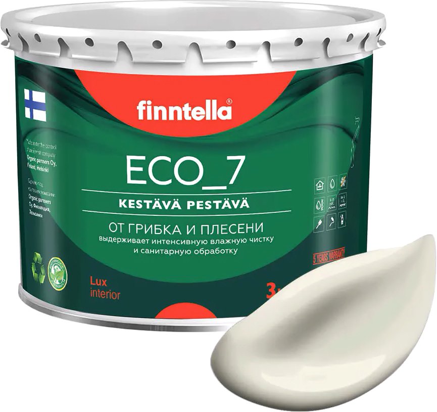 

Краска Finntella Eco 7 Albiino F-09-2-3-FL123 2.7 л (бледно серо-желтый)