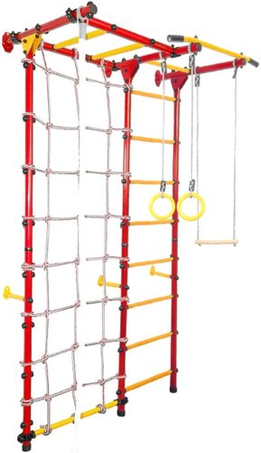 Детский спортивный комплекс СТК Юный Атлет Пристенный-Лайт с рукоходом (красный/желтый)