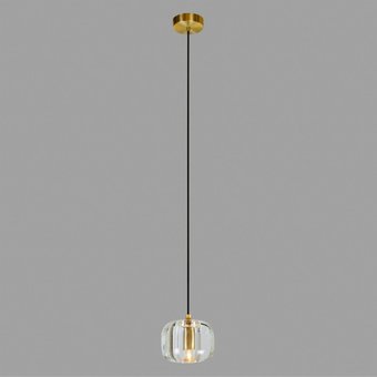 Подвесная люстра Belfast Pansy 6214-1 BR CL (латунь/стекло/прозрачный)