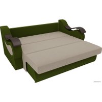 Диван Лига диванов Меркурий 140 106357 (микровельвет, бежевый/зеленый)