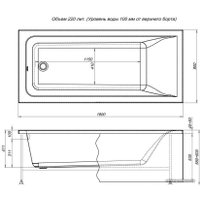 Ванна Aquanet Bright 180x80 (со шторкой)