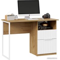 Стол Трия Хилтон тип 1 (дуб крафт золотой/белый матовый)