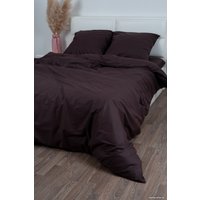 2-спальный комплект постельного белья с евро простыней Milanika Шоколад 2сп с европростыней (поплин г/к)