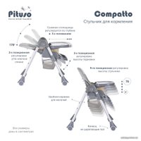Высокий стульчик Pituso Compatto (light grey)