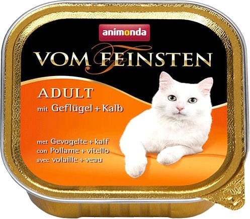

Консервированный корм для кошек Animonda Vom Feinsten Adult с птицей и телятиной 0.1 кг
