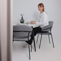 Стул с подлокотниками Алвест AV 433 (темно-серый бархат H-15/черный)