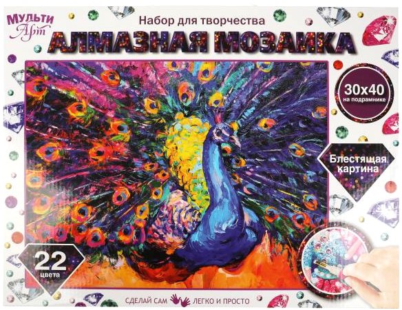 

Алмазная мозаика MultiArt Павлин АМ-MULTI6