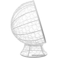 Кресло M-Group Кокос на подставке 11590102 (белый ротанг/бордовая подушка)