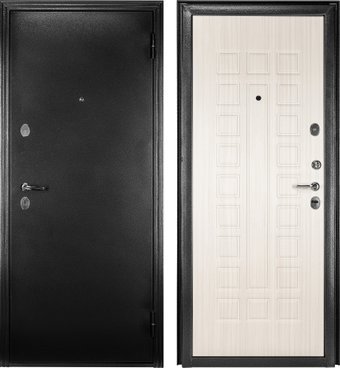 Металлическая дверь Guard MG60 МДФ 97х205 правая (черное серебро/белый ясень)