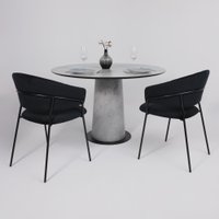 Кухонный стол Lepremo AV 1317 HPL+МДФ 1200 (мрамор марквина синий/черный)