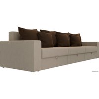Диван Лига диванов Мэдисон Long 106159 (микровельвет, бежевый/коричневый)