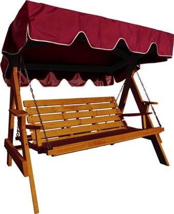 Садовые качели Сокол бай Прага 2 дуб (бордовый)